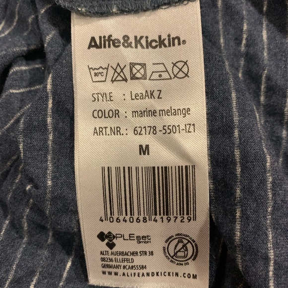 Long Sleeved Top | Alife and Kickin | Medium | Marine Melange with white stripes - Picture 5 of 6